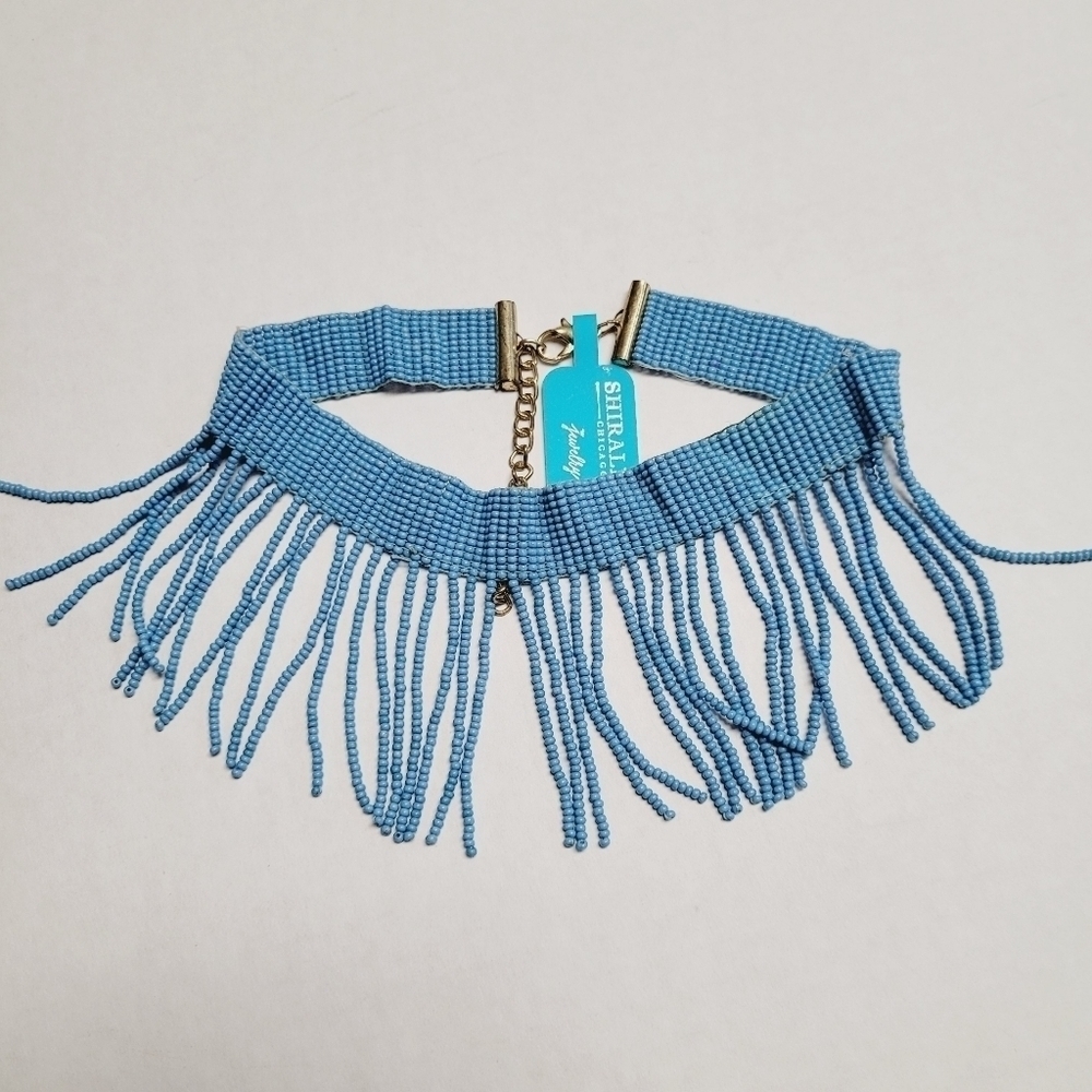 Shiraleah Chicago Women's blue beaded Jass choker‎ - Picture 7 of 7